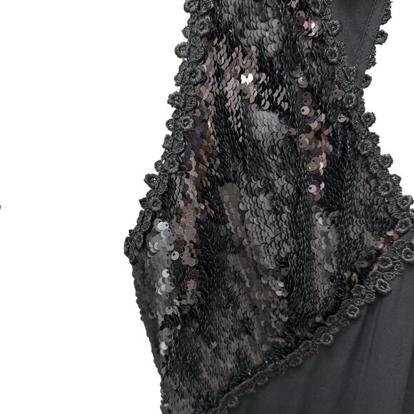 Naeem Khan‎ Nk32 V-Neck Trumpet Gown with Sequin Black Size 8 - Picture 6 of 12